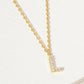 18K Gold Dipped Micro CZ Pave Initial Pendant Necklace