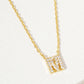 18K Gold Dipped Micro CZ Pave Initial Pendant Necklace