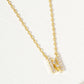 18K Gold Dipped Micro CZ Pave Initial Pendant Necklace