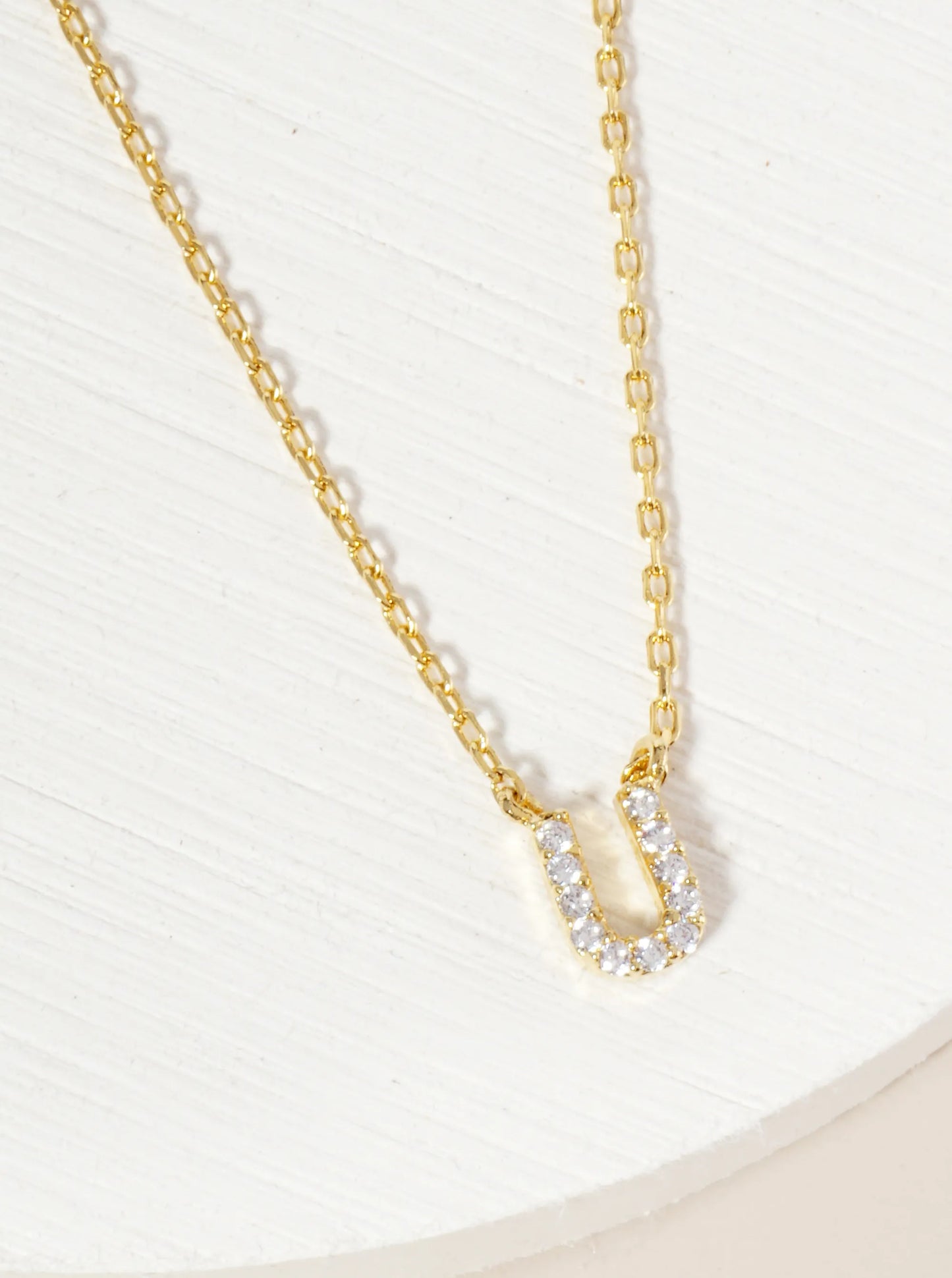 18K Gold Dipped Micro CZ Pave Initial Pendant Necklace