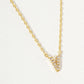 18K Gold Dipped Micro CZ Pave Initial Pendant Necklace