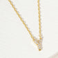 18K Gold Dipped Micro CZ Pave Initial Pendant Necklace