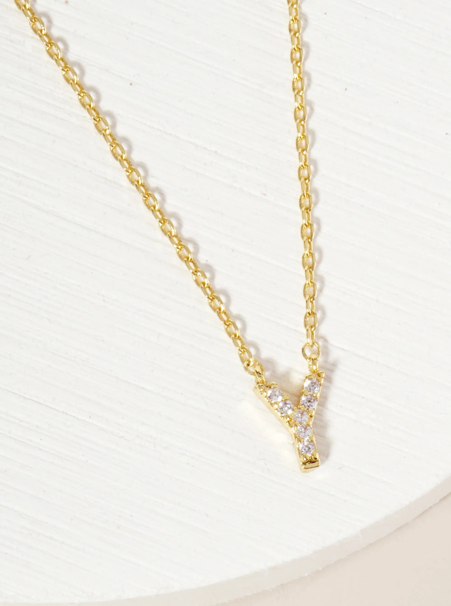 18K Gold Dipped Micro CZ Pave Initial Pendant Necklace