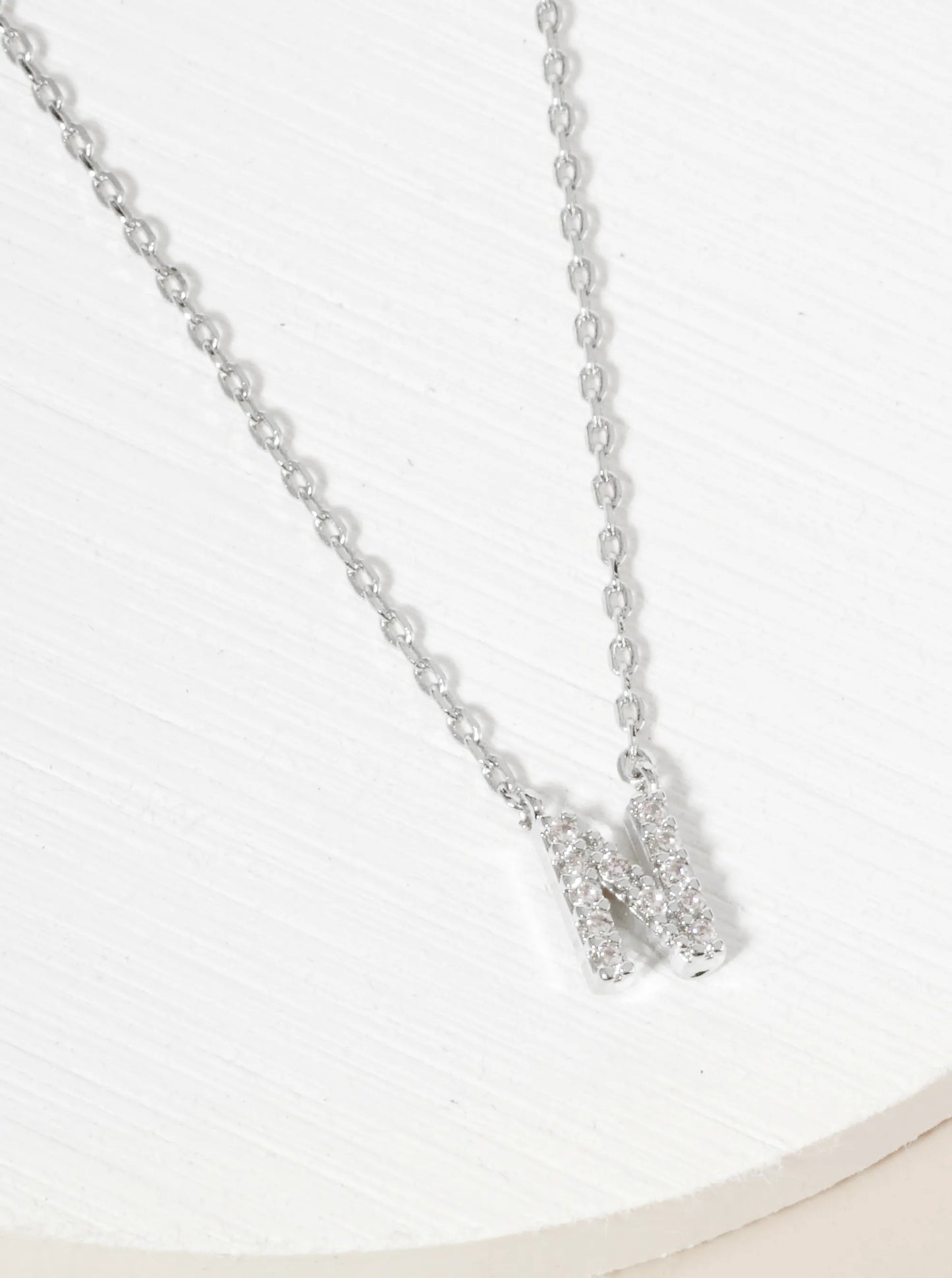 18K Gold Dipped Micro CZ Pave Initial Pendant Necklace