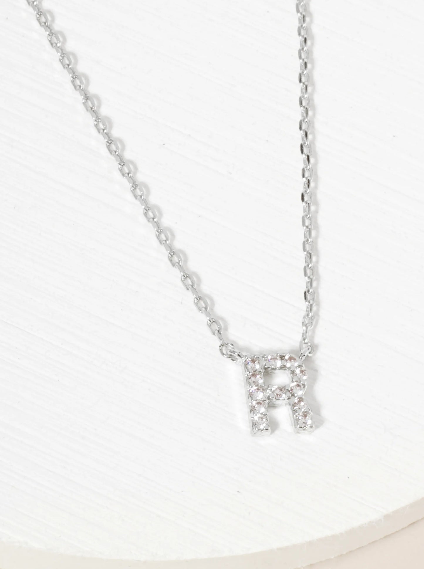 18K Gold Dipped Micro CZ Pave Initial Pendant Necklace