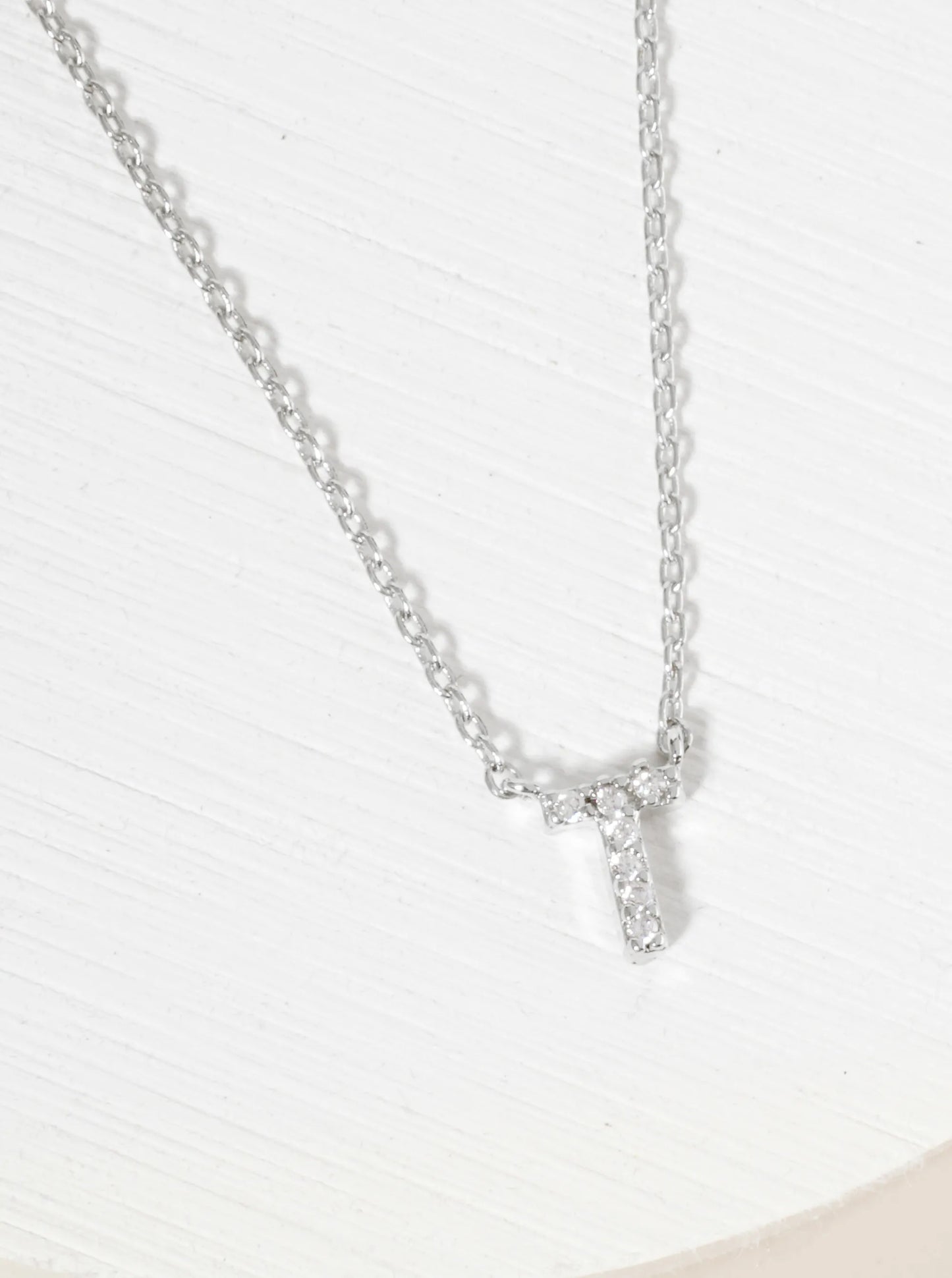 18K Gold Dipped Micro CZ Pave Initial Pendant Necklace