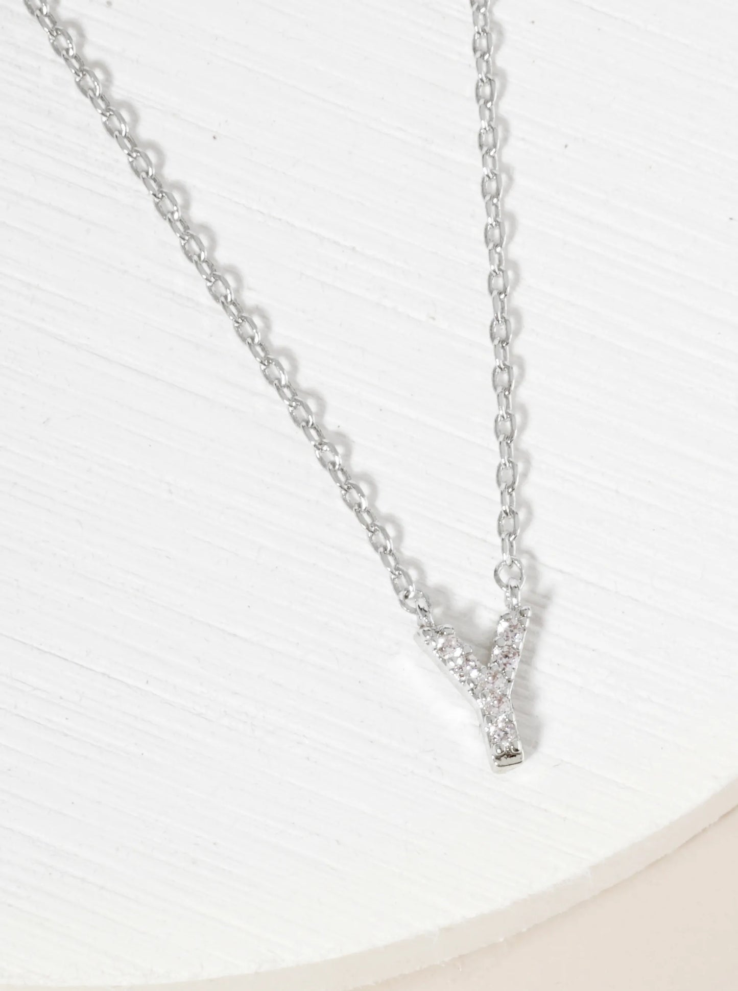 18K Gold Dipped Micro CZ Pave Initial Pendant Necklace