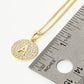 18K Gold Dipped Micro Pave Cubic Zirconia Initial Letter Pendant Necklace