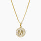 18K Gold Dipped Micro Pave Cubic Zirconia Initial Letter Pendant Necklace