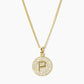 18K Gold Dipped Micro Pave Cubic Zirconia Initial Letter Pendant Necklace