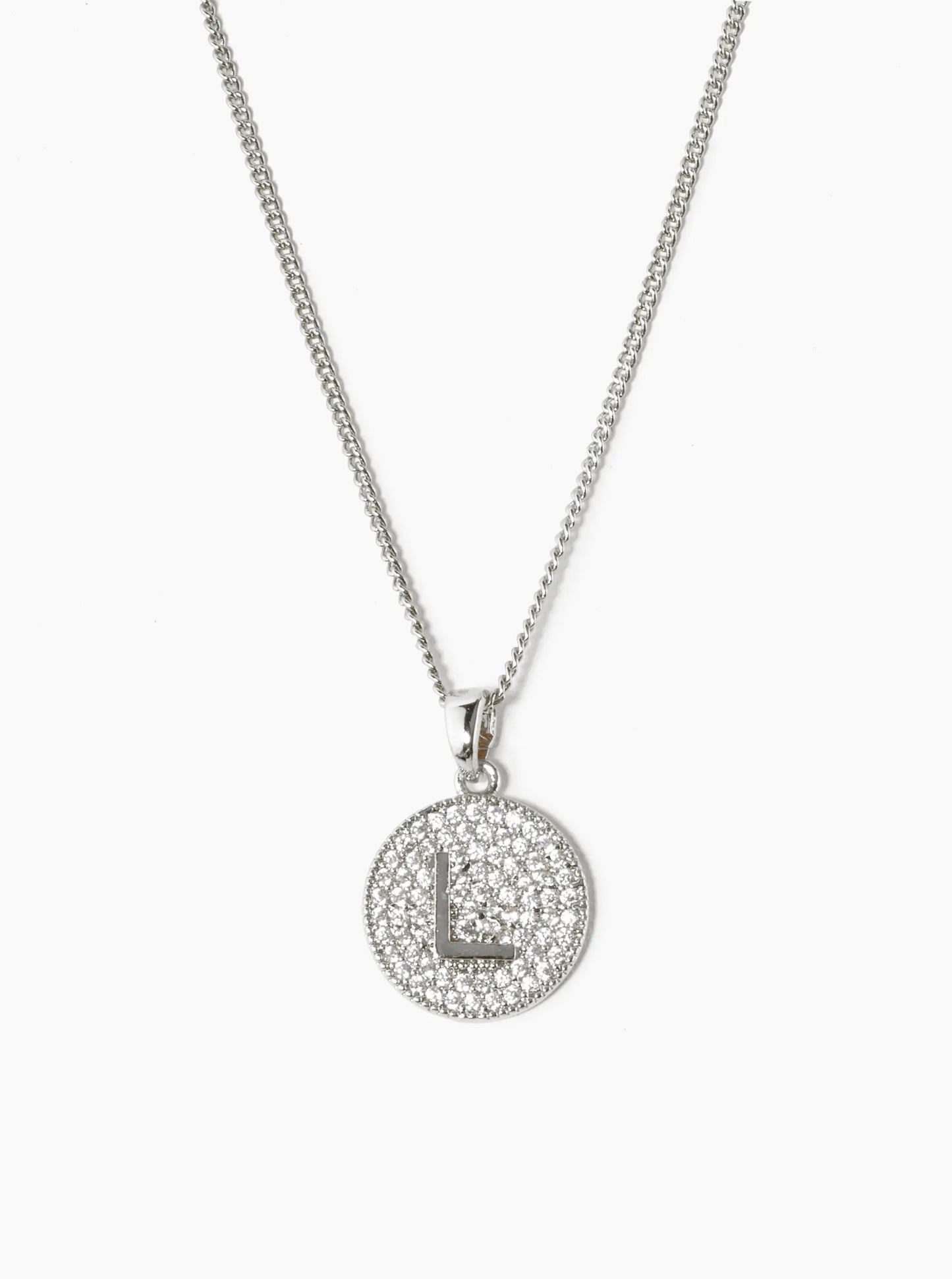 18K Gold Dipped Micro Pave Cubic Zirconia Initial Letter Pendant Necklace