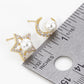 18K Gold Dipped Micro Pave Cubic Zirconia With Pearl Star And Moon Asymmetrical Stud Earrings