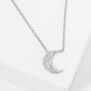 18K Gold Dipped Micro Pave Set CZ Crescent Moon Pendant Necklace
