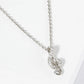 18K Gold Dipped Micro Pave Set CZ Musical Note Pendant Necklace