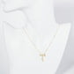 18K Gold Dipped Micro Pave Set CZ Ribbon Bow Pendant Necklace