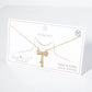 18K Gold Dipped Micro Pave Set CZ Ribbon Bow Pendant Necklace