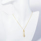 18K Gold Dipped Micro Pave Set CZ Safety Pin Pendant Necklace