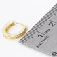18K Gold Dipped Micro Pave Set Cubic Zirconia 12mm Huggie Hoop Earrings