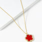18K Gold Dipped Micro Pave Set Cubic Zirconia 13mm Semi-Precious Flower Pendant Necklace
