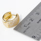 18K Gold Dipped Micro Pave Set Cubic Zirconia 15mm Huggie Hoop Earrings