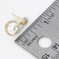 18K Gold Dipped Micro Pave Set Cubic Zirconia 7mm Pearl Dangle Post Earrings
