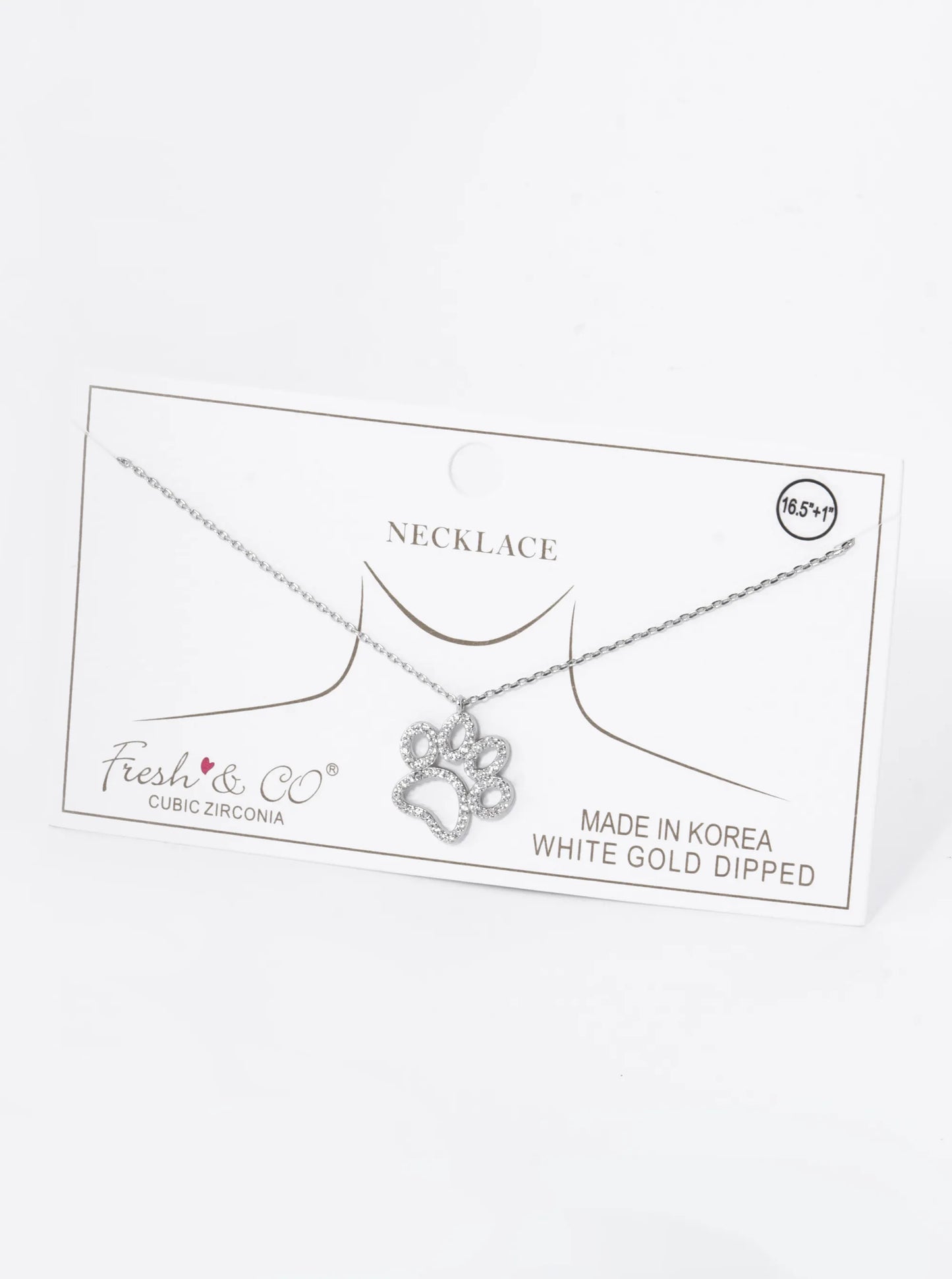 18K Gold Dipped Micro Pave Set Cubic Zirconia Dog Paw Game Day Mascot Pendant Necklace