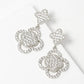 18K Gold Dipped Micro Pave Set Cubic Zirconia Double Quatrefoil Drop 925 Sterling Sliver Post Earrings