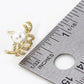18K Gold Dipped Micro Pave Set Cubic Zirconia Feather And Pearl Stud Earrings