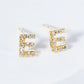 18K Gold Dipped Micro Pave Set Cubic Zirconia Initial Stud Earrings