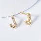 18K Gold Dipped Micro Pave Set Cubic Zirconia Initial Stud Earrings