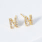 18K Gold Dipped Micro Pave Set Cubic Zirconia Initial Stud Earrings