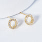 18K Gold Dipped Micro Pave Set Cubic Zirconia Initial Stud Earrings