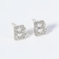 18K Gold Dipped Micro Pave Set Cubic Zirconia Initial Stud Earrings