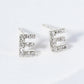 18K Gold Dipped Micro Pave Set Cubic Zirconia Initial Stud Earrings