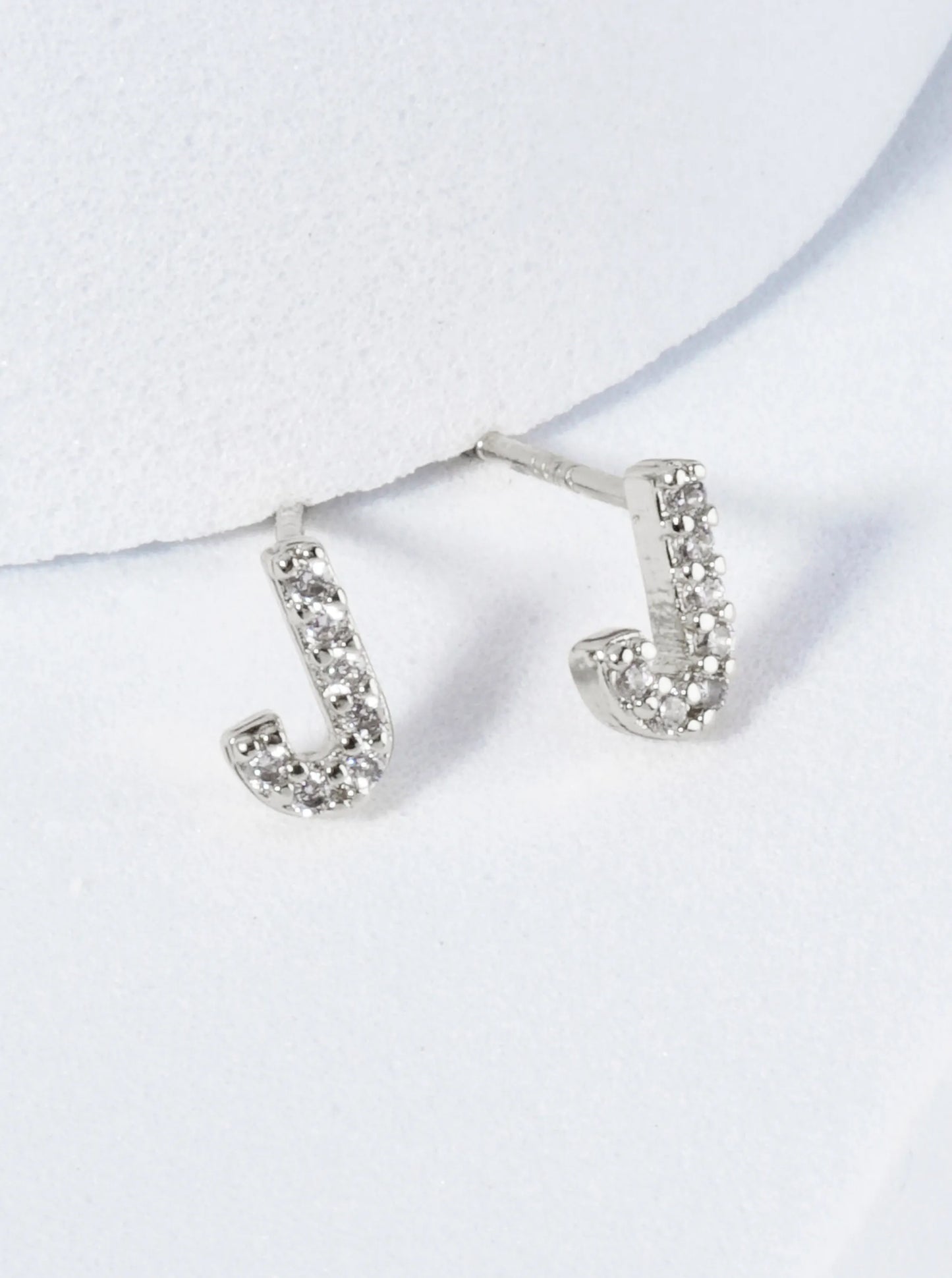 18K Gold Dipped Micro Pave Set Cubic Zirconia Initial Stud Earrings