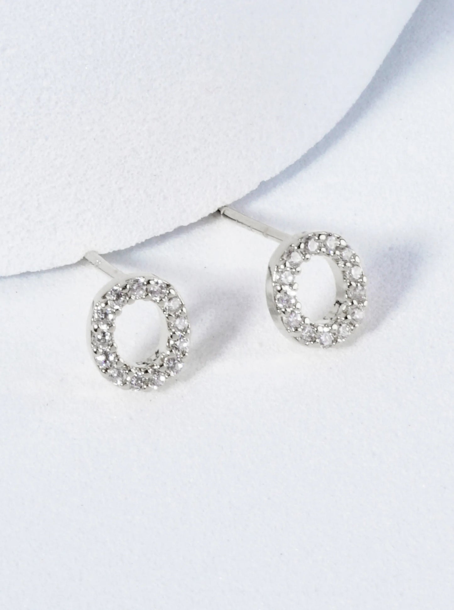 18K Gold Dipped Micro Pave Set Cubic Zirconia Initial Stud Earrings