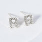 18K Gold Dipped Micro Pave Set Cubic Zirconia Initial Stud Earrings