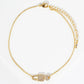 18K Gold Dipped Micro Pave Set Cubic Zirconia Lock And Key Brass Chain Anklet