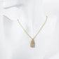 18K Gold Dipped Micro Pave Set Cubic Zirconia Padlock Pendant Necklace