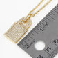 18K Gold Dipped Micro Pave Set Cubic Zirconia Padlock Pendant Necklace