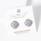 18K Gold Dipped Micro Pave Set Cubic Zirconia Puffy Quatrefoil 925 Sterling Silver Post Stud Earrings