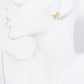 18K Gold Dipped Micro Pave Set Cubic Zirconia Ribbon Bow Stud Earrings