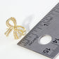 18K Gold Dipped Micro Pave Set Cubic Zirconia Ribbon Bow Stud Earrings