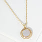 18K Gold Dipped Micro Pave Set Cubic Zirconia Round Pendant Necklace