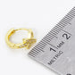 18K Gold Dipped Micro Pave Set Cubic Zirconia X Accent 12mm Huggie Hoop Earrings