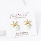 18K Gold Dipped Micro Pave Set Sea Stars Starfish 8mm Pearl Stud Earrings