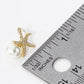 18K Gold Dipped Micro Pave Set Sea Stars Starfish 8mm Pearl Stud Earrings