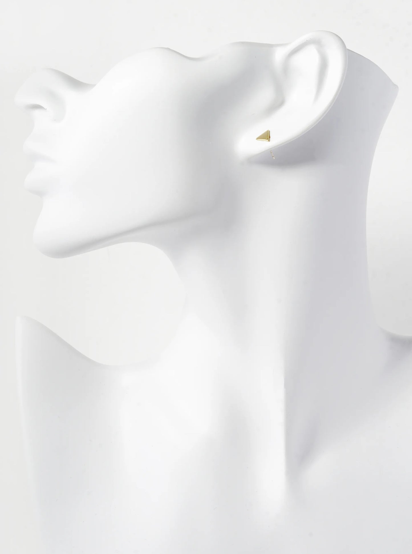 18K Gold Dipped Minimalist 5mm Brass Flat Triangle Sterling Silver Post Stud Earrings