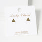 18K Gold Dipped Minimalist 5mm Brass Flat Triangle Sterling Silver Post Stud Earrings