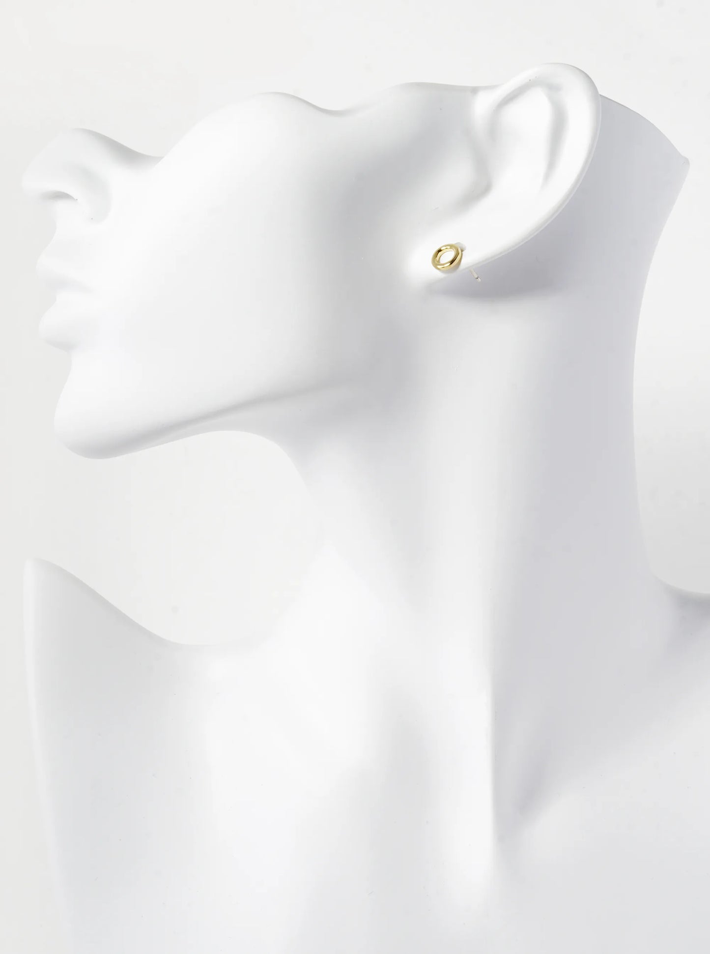 18K Gold Dipped Minimalist 7mm Brass Donut Sterling Silver Post Stud Earrings